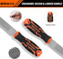 3-Piece Wood Rasp File Set 12" with 4" Rubber Grip, T12 High Carbon Files for Woodworking Manual Cutting