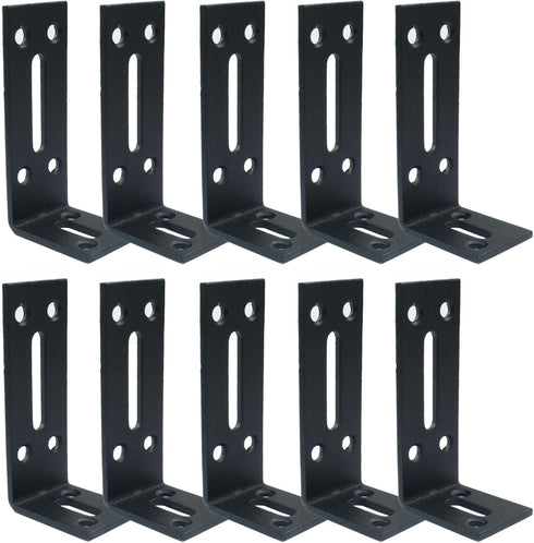 Aracombie 10Pcs Black L Bracket, Joint Right Angle Bracket Corner Brace, 90 Degree
