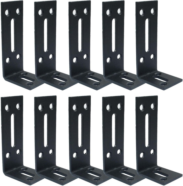 Aracombie 10Pcs Black L Bracket, Joint Right Angle Bracket Corner Brace, 90 Degree