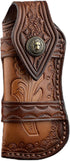 Omesio 5" Horizontal Pocket Knife Sheath for Belt, EDC Organizer Leather Sheaths