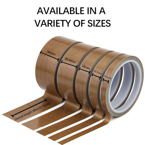 Hoerev 5mil x 1/2 x 33 Yards Glass Cloth Coated PTFE Adhesive Tape for Non-Stick Surface, 3D Printing