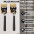 4 Pack, Self Adhesive Hooks Waterproof Razor Holder in Inside Shower Metal Heavy Duty Utility Storage Hook.Towel.