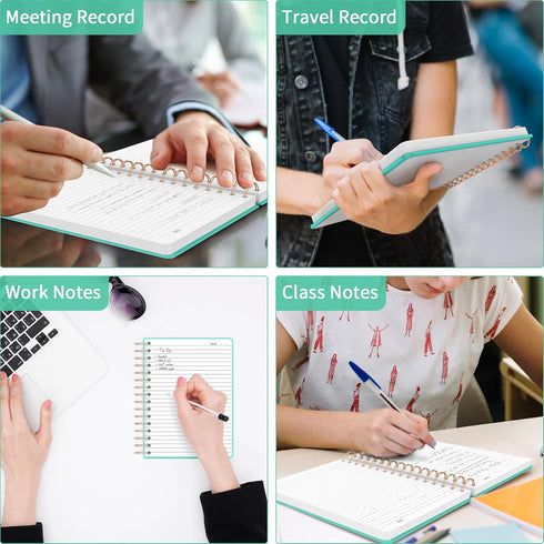 Forvencer Lined Spiral Journal Notebook, A5, 300 Numbered Pages, 100GSM Paper, Hardcover, Green, for Work, School, Men,