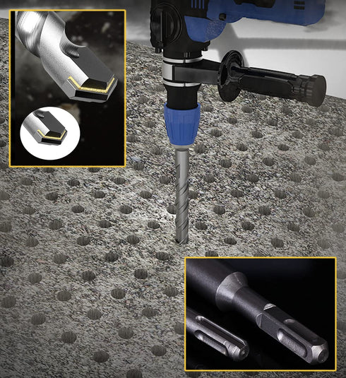 SDS Plus Hammer Drill Bit 3Pcs, 9/16 in. x 6 in. for Masonry Concrete Rock Drill