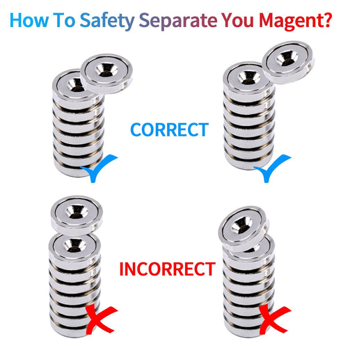 20Pcs Holes,0.63"(16mm) Countersunk Super Strong Round Base Cup Neodymium Magnets with Ring Rare Earth Magnets Heavy
