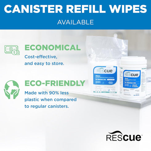 160-Count (Pack 1) REScue One-Step Disinfectant Cleaner & Deodorizer Wipes for Vet Use Cleaner for Kennels, Litter