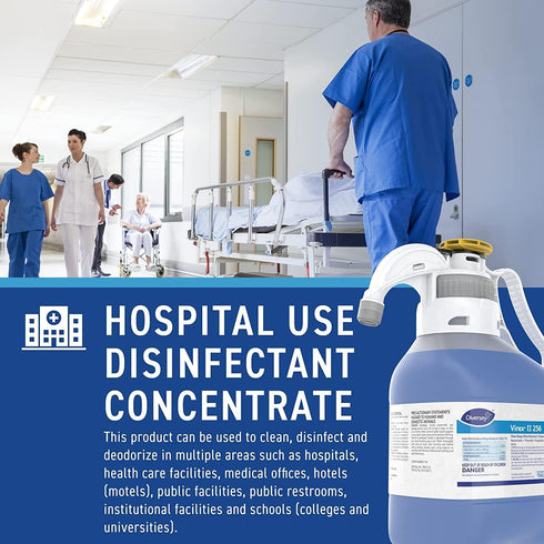 VIREX II 256 5019317 Diversey Disinfectant Cleaner, 1.4-Liter, Hospital Grade Floor Cleaner with Mint Scent