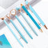 Fancy Pens for Women, 6 Pcs Blue Pens Ballpoint Pens Bulk, 1.0mm Medium Point Black Ink Pens for Note Taking, Cute Pens Smooth Writing Pens Gifts for Nurse Teacher (Blue) by YOXMJDB