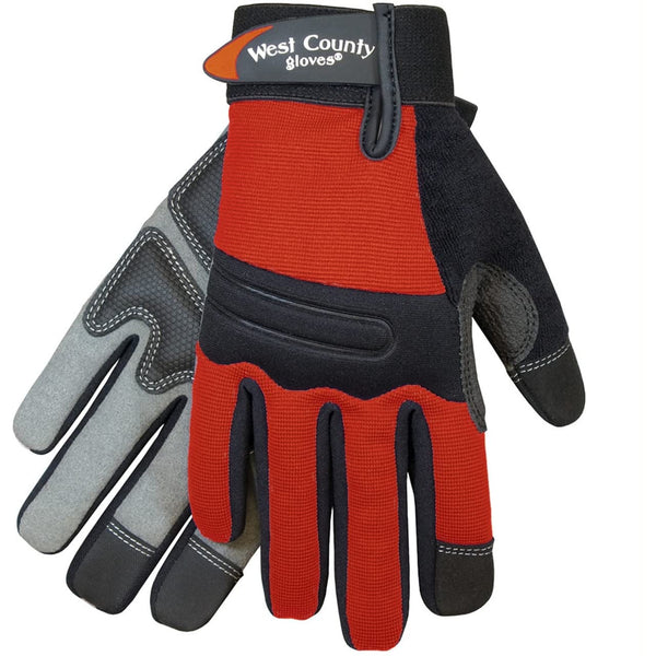 West County Women's Landscape Gloves 044B/M, Medium, Brick, Work Gloves with Neoprene Knuckle