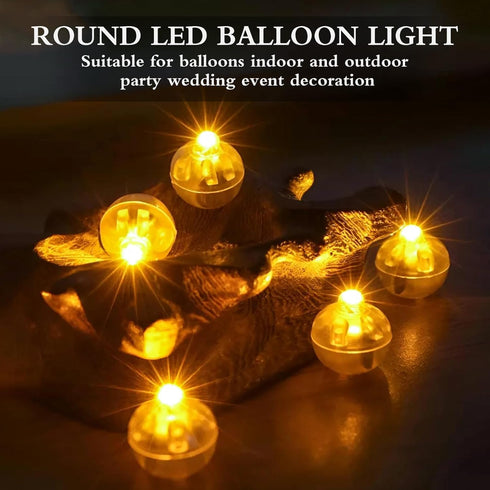 FWYWNL 100pcs Balloon Lights,Round LED Ball Lamp for Latex Balloon Paper Lantern Party Wedding Festival Christmas