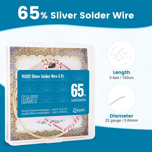 Silver Solder Wire Easy Silver Solder 22 Gauge For Jewelry Repair Silver Repair 5 FT