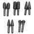 JIUWU 10pcs Black Twist Rotary Burr Drill Bits 6.35mm Shank for Wood Carving, DIY Woodworking Chisel Power Tools