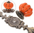 1 DOITOOL Pair Ceramic Pumpkin Drawer Pull Zinc Alloy Base Furniture Pull Handles for Drawers Kitchen Cabinet Bedroom