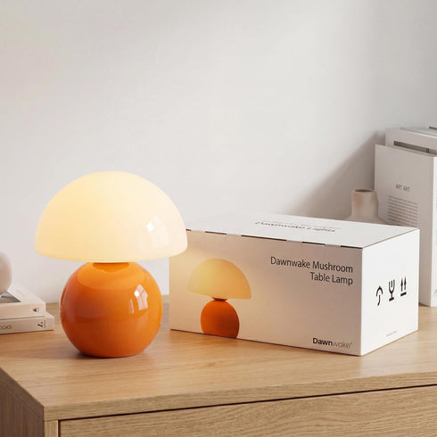Dawnwake Mushroom Lamp Table Lamp for Bedroom,Desk Bedside Small Lamps for Living Room Night Stands,Mushroom Decor Cute