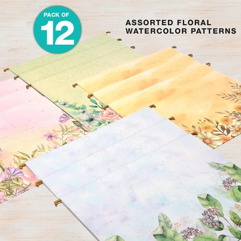 Global Printed Products Deluxe Designer Hanging File Folders, 12/pk Letter Size, 4 Patterns