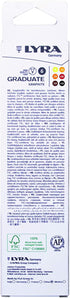 LYRA Graduate Graphite Pencils, 6 Pieces, Assorted Grades, Ideal for Student Artists & Schools