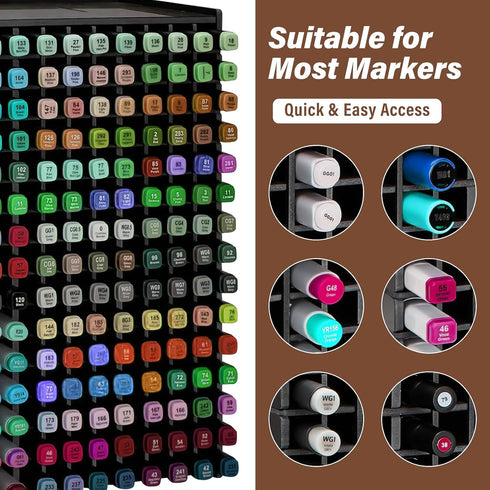 Yrangee Organizer,240-Slots Marker Marker Holder with Adjustable Divider, Desk Markers Storage Organizer for Pens