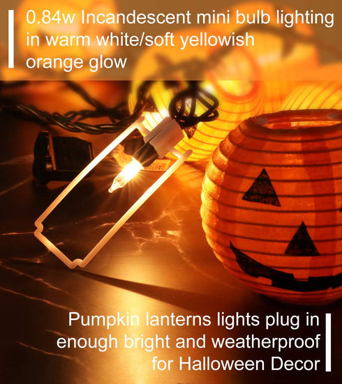 10 9.83FT TIGOMOOV Halloween Lantern String Lights, Jack O Lanterns Pumpkin String Lights Plug in, Orange Lights String