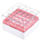 uxcell 25 Places Centrifuge Tube Freezer Storage Box, Waterproof Polypropylene Cryogenic Holder Rack, Red Pack of 4