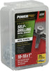 Power Pro Premium Self-Drilling Metal Screws, Zinc Plated Steel, Box of 105 Screws, #10 x 1 inch