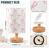 CTYSHTDL Bedside Lamp Bow Pink White Table Lamp for Bedroom LED Nightstand Lamp Shade USB Ports Wood Base for Living