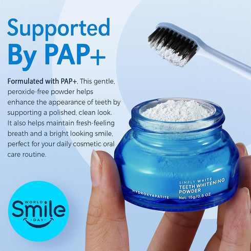 BHMSHY 15g Enamel-Safe Teeth Whitening Powder - Hydroxyapatite - Gentle on Teeth - No Sensitivity Formula - Removes