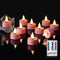 Amagic Flameless Pink Timer Remote Tealights Candles, 3D Black Wick Flickering Tea