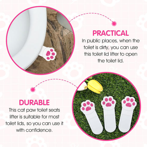 Yuanchu 4Pcs Toilet Seat Lifter, Self Adhesive Toilet Lid Cover Lifter Toilet Seat Handle To Lift Bathroom Accessories