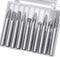 10pc Tungsten Carbide Burr Set, 1/4" Shank Double Cut Rotary Cutting Bits for Woodworking