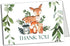 50 Pack All Ewired Up Watercolor Woodland Greenery Thank You Cards, Cute Thank You Notes with Envelopes & Stickers