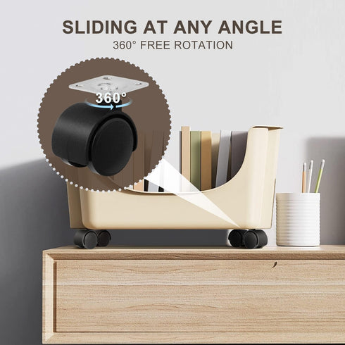8 PCS 1" Free Punching Pastable Plate Caster with Stickers and Screws, Self Adhesive Swivel Wheels