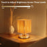 6000mah 3 Dimming Bulb Rattan Table Lamp, Battery Operated Table Lamp, Boho Small Desk Lamp, Brightness for Bedroom