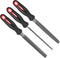 Hi-Spec 3pc Metal Hand File Tool Set, Large Steel Files, Flat, Round & Half-Round for Crafts, Metal & Wood