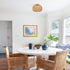 Boho Ceiling Light Fixtures Rattan Chandelier Bedroom Light Small Rattan Flush Mount Ceiling Light Hand-Woven