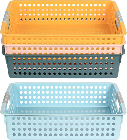 DLUCKY 4Pcs Classroom Organization and Storage Paper Tray, Holds 4A Paper, Trays for Classroom, Toy, Crayons,