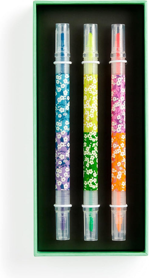 Galison Liberty Mitsi Highlighter Set: 6 Neon Ink Colors with Japanese Design