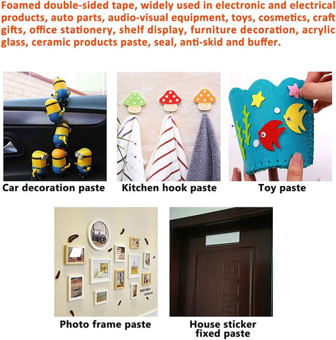 Double Sided Foam Tape 1.18In x 33FT 2 Pack, Heavy Duty Mounting Tape, Weatherproof Seal Strips for DIY Craft