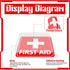 Josojoou 6PCS 6.06x6.06in Commercial Self-Adhesive First Aid Sticker, Waterproof First Aid Sign Medical Stickers, Red