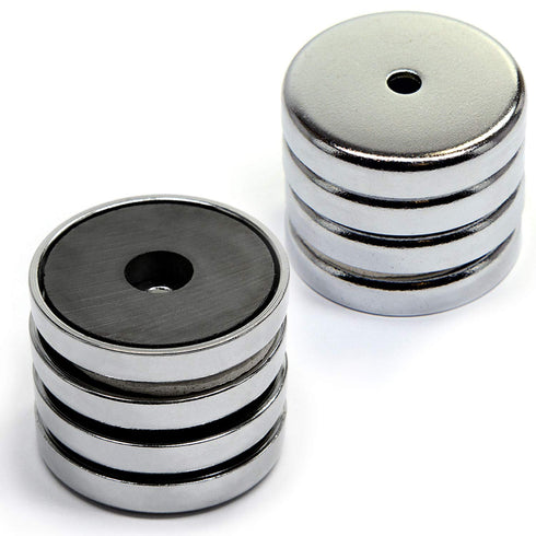 CMS MAGNETICS 8-Pack RB36 C8 Ceramic Ferrite Round Base Magnet, 15 LB Pull Force, 36mm Diameter