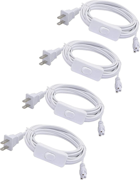 4-Pack T5 T8 Led Tube Light Power Extension Cord, 6FT/1.8M with On/Off Switch