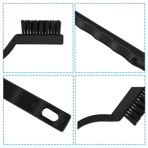 15 Pcs Mini Nylon Wire Brush Set for Cleaning Welding Slag Rust, Curved Handle Scratch Brush Set