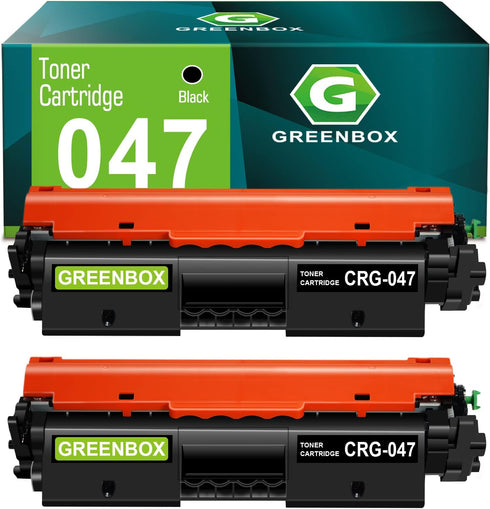 GREENBOX Compatible High-Yield Toner Cartridge Replacement for Canon 047, 2 Black, 1,600 Pages