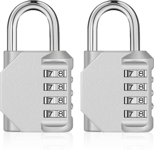 ZHEGE Combination Lock 2 Pack, 4 Digit Outdoor Padlock for School Gym Locker, Fence, Toolbox, Case, Hasp Cabinet