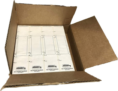Tabbies File Pocket Handles, 9.63 X 2, White, 12 Sheets/Pack, 4/Sheet