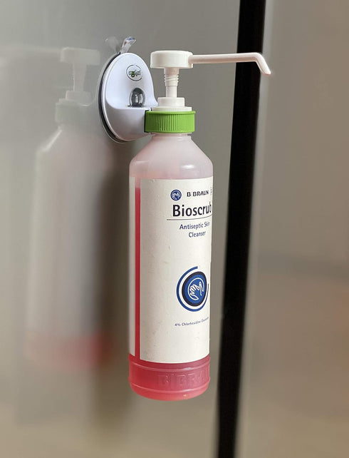AngellPod Original Repositionable Wall Mount Hand Sanitiser Pump Bottle Holder for Any Size Bottle. Hand sanitizer