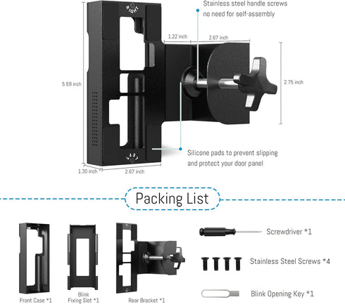 Anti Theft Ring Doorbell Mount - Renter Friendly Ring Doorbell Holder for Apartment Door - All Metal Ring Door Bracket