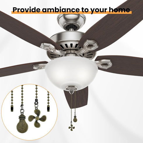 2 12 Inches Set Ceiling Fan Pull Chain Extender, Pcs Long Ceiling Fan Pull Chain Extension Pendant Ornament