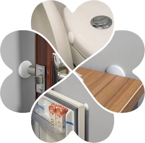 Efbock White Silicone Door Stoppers - Premium Wall Protectors for Home or Office, 6pcs