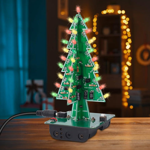 Christmas Tree Soldering Project, Icstation 3D Xmas Tree Soldering Kit with LED