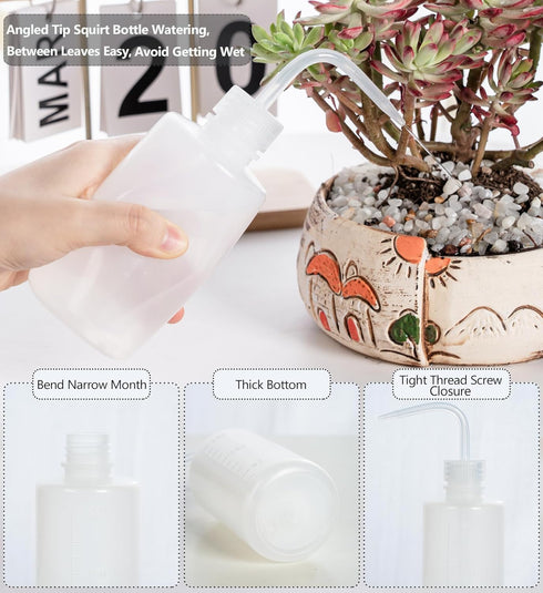 Melphoe 3Pcs 250ml Tattoo Wash Bottle Squeeze, Plastic Squeeze Medical Lab Washing Bottle, White
